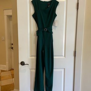 Enfocus Studio Emerald Green Belted Jumpsuit